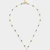 Green Crystal and Shell Necklace