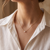 White Crystal and Pearl Necklace