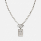 Silver Engraved Cross Medallion Necklace