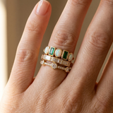 Opal and Baguette Three Ring Set