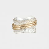 Hammered Bands Two Tone Ring
