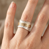 Hammered Bands Two Tone Ring