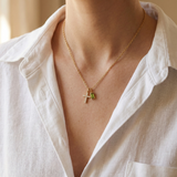 Green Crystal Cross Bead Necklace