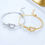 Infinity and Pave Heart Bangle