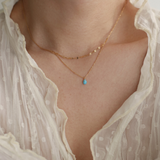 Blue Drop Double Layer Necklace
