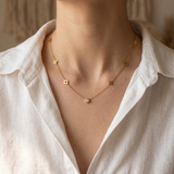 Star Motif Zirconia Gold Necklace
