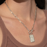Silver Engraved Cross Medallion Necklace