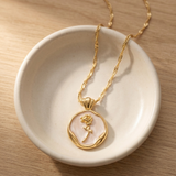 Rose Medallion Mother of Pearl Necklace