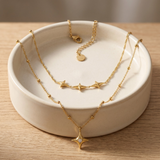 Star Charm Double Layer Necklace Set