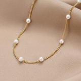 Pearl and Cuban Chain Necklace