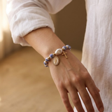 Porcelain Flower and Pearl Bracelet