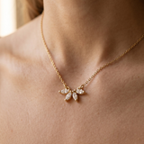 Zirconia Flower Pendant Necklace