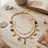 Seahorse and Natural Stone Necklace Set