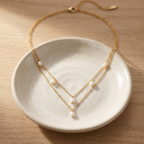 Double Layer Rice Pearl Necklace