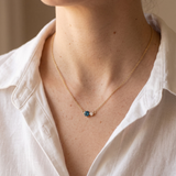 Blue Crystal and Pearl Necklace