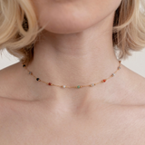 Natural Stone Paperclip Chain Necklace