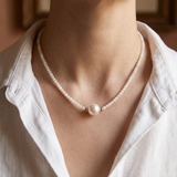 Centre Pearl Milky Stone Necklace