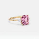 Pink Zirconia Cushion Cut Gold Ring