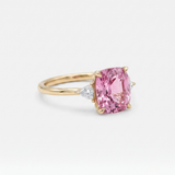 Pink Zirconia Cushion Cut Gold Ring
