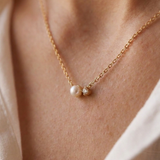 White Crystal and Pearl Necklace