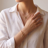 Green Cross Necklace and Bracelet Set