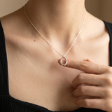 Organic Open Oval Pendant Necklace