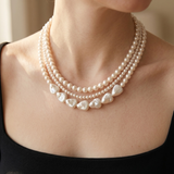 Triple Strand Baroque Pearl Necklace
