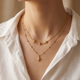 Star Charm Double Layer Necklace Set