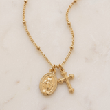 Cross and Miraculous Medal Necklace