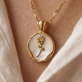 Rose Medallion Mother of Pearl Necklace