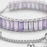 Silver Baguette Zirconia Line Bracelet
