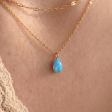 Blue Drop Double Layer Necklace