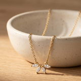 Zirconia Flower Pendant Necklace