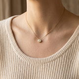 Single Crystal Bezel Gold Necklace