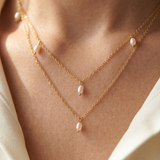 Double Layer Rice Pearl Necklace