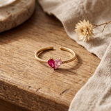 Two Stone Twisted Gold Ring