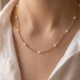 Minimalist Freshwater Pearl Chain Necklace