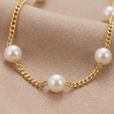 Pearl and Cuban Chain Necklace