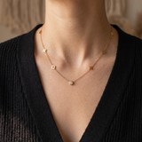 Star Motif Zirconia Gold Necklace