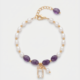 Amethyst and Baroque Pearl Bracelet