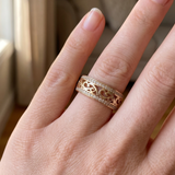 Rose Gold Filigree Pave Ring