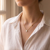 White Lucky Flower Gold Necklace