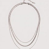 Triple Layer Silver Chain Necklace
