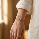 Infinity and Pave Heart Bangle