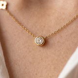 Star Motif Zirconia Gold Necklace