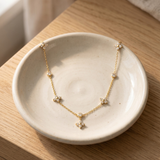 Zirconia Flower Cascade Necklace