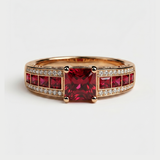 Ruby Red Princess Cut Ring