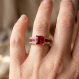 Ruby Red Princess Cut Ring