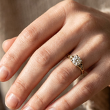 Engraved Solitaire Zirconia Gold Ring