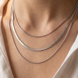 Triple Layer Silver Chain Necklace